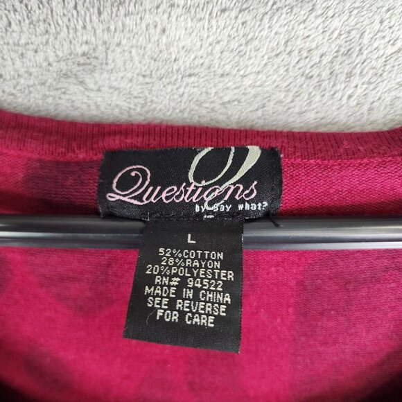 Womens Questions by Say What Pink & Black Tunic Top Shirt Cheeta Animal Print L - Picture 6 of 10